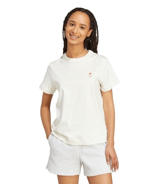 adidas(アディダス)の「アディダス adidas キャット パッチ グラフィック 半袖Tシャツ(Tシャツ/カットソー・レディース・ライトグリーン/ピンク/オフホワイト・M/L/XL)」の2枚目の写真