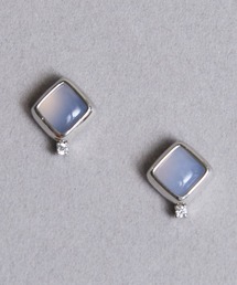 Zoule（ゾーラ）の「Zoule ゾーラ：Mon bijouxシリーズ　gemmy　天然石　ローズクオーツ　ブルーカルセドニー　ピアス（ピアス（両耳用））」