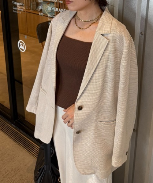 セール】ツイーディーカラミジャケット（テーラードジャケット）｜A