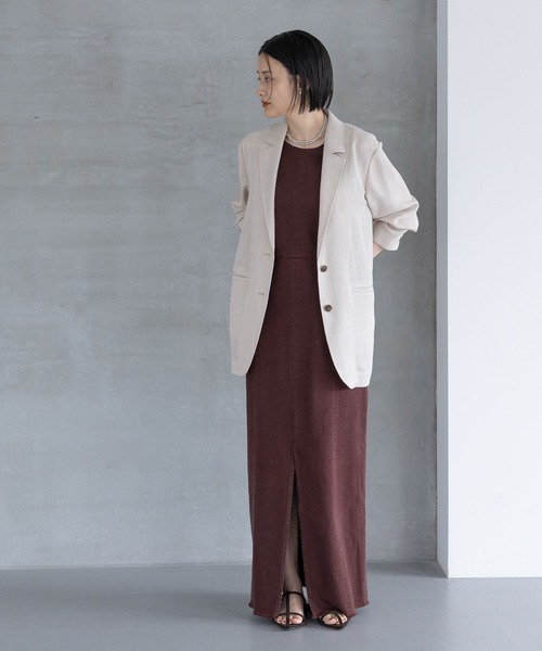 A part by（アパートバイ）の「ツイーディーカラミジャケット（テーラードジャケット・レディース・ブラウン/ブラック系その他2/ライトベージュ・FREE/SMALL）」の5枚目の写真