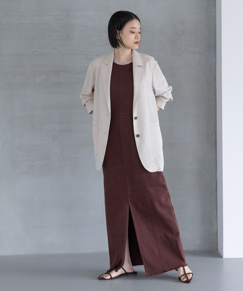 A part by（アパートバイ）の「ツイーディーカラミジャケット（テーラードジャケット・レディース・ブラウン/ブラック系その他2/ライトベージュ・FREE/SMALL）」の7枚目の写真