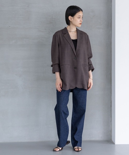 A part by（アパートバイ）の「ツイーディーカラミジャケット（テーラードジャケット・レディース・ブラウン/ブラック系その他2/ライトベージュ・FREE/SMALL）」の12枚目の写真