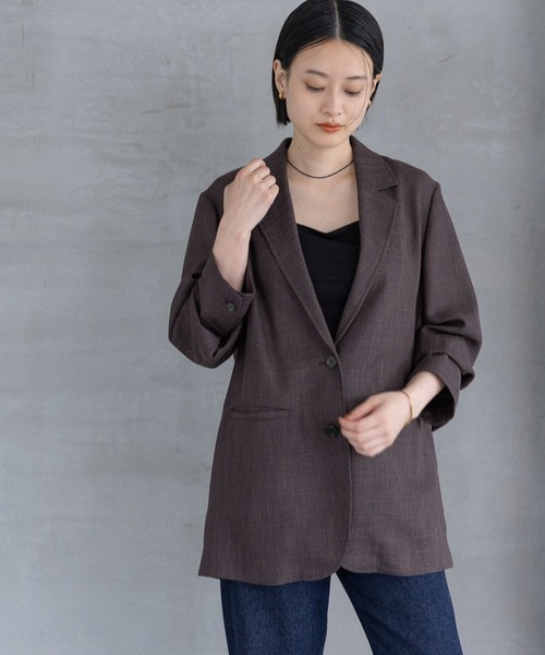 A part by（アパートバイ）の「ツイーディーカラミジャケット（テーラードジャケット・レディース・ブラウン/ブラック系その他2/ライトベージュ・FREE/SMALL）」の15枚目の写真