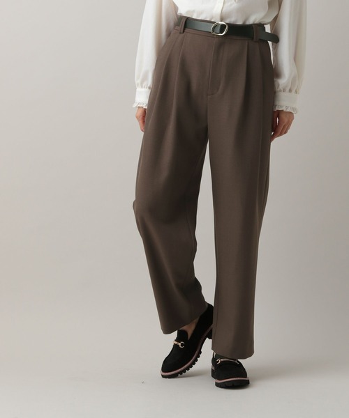 GLOBAL WORK（グローバルワーク）の「MATINEE LINE/MIXストレッチ/ストレートパンツ/583737（スラックス・レディース・モカ/ブラウン/チャコールグレー・SMALL/MEDIUM/LARGE）」の2枚目の写真