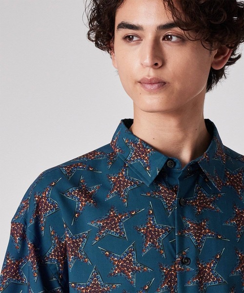 美品！名作！ ポールスミス 半袖シャツ　星座　天体　宇宙　M クリーニング済み 美品！名作！ ポールスミス 半袖シャツ 星座 天体 宇宙 M