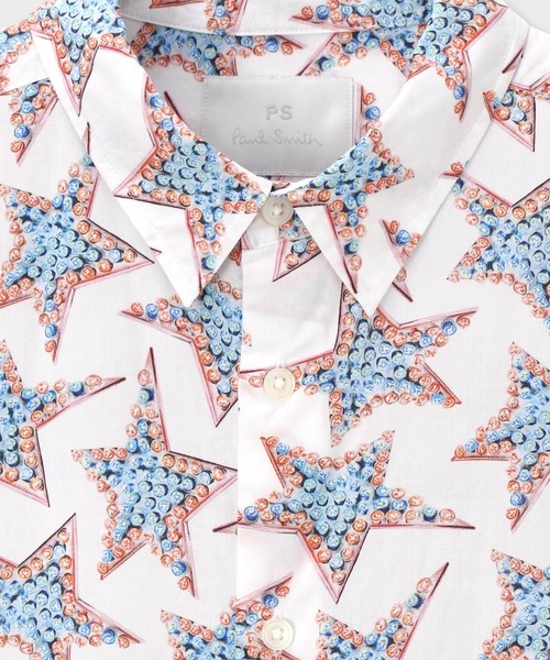 美品 PSポールスミス Paul Smith ジュエリー柄 半袖シャツ 総柄 Studs Star” 半袖シャツ【252755 EXSH02】（シャツ/ブラウス