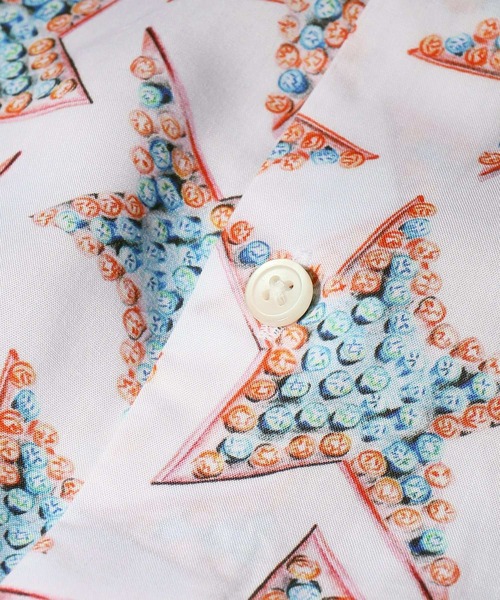 ポールスミス　Paul Smith　星柄　金ボタン　半袖シャツ　L　ボックス ポールスミス Paul Smith 星柄 金ボタン 半袖シャツ L ボックス