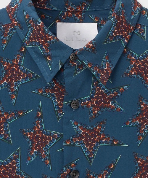 美品 PSポールスミス Paul Smith ジュエリー柄 半袖シャツ 総柄 Studs Star” 半袖シャツ【252755 EXSH02】（シャツ/ブラウス