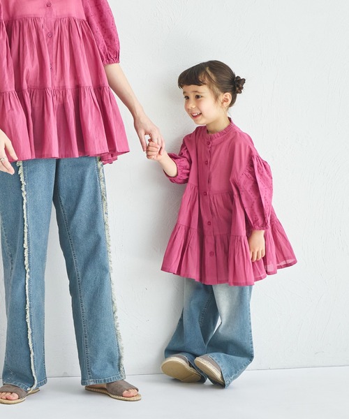 pairmanon（ペアマノン）の「インド コットンボイル ブラウス（シャツ/ブラウス・キッズ・アイボリー/ブラック/パープル・150/140/130/120/110/100/90）」の3枚目の写真