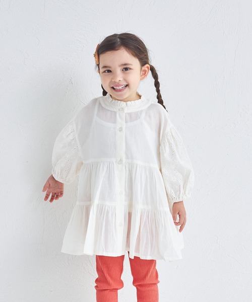 pairmanon（ペアマノン）の「インド コットンボイル ブラウス（シャツ/ブラウス・キッズ・アイボリー/ブラック/パープル・150/140/130/120/110/100/90）」の4枚目の写真