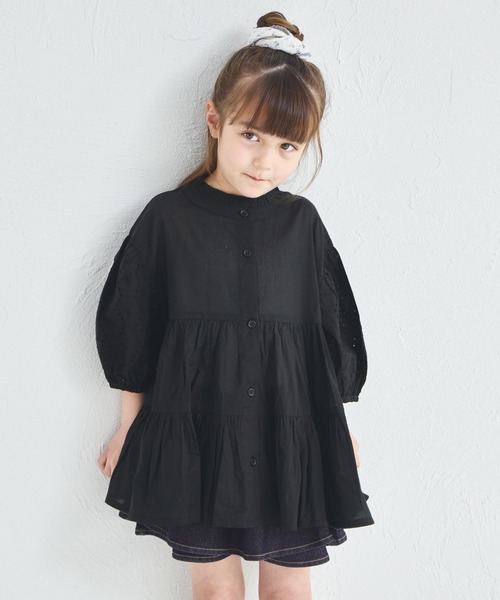 pairmanon（ペアマノン）の「インド コットンボイル ブラウス（シャツ/ブラウス・キッズ・アイボリー/ブラック/パープル・150/140/130/120/110/100/90）」の10枚目の写真