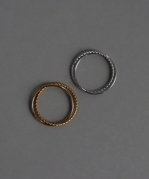 abaskdesign(アバスクデザイン)の「金属アレルギー対応 ツイストプレーン重ね風リング(リング・レディース・ゴールド/シルバー・16号/14号/12号/FREE/19号)」の11枚目の写真
