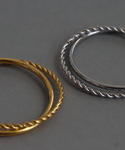 abaskdesign(アバスクデザイン)の「金属アレルギー対応 ツイストプレーン重ね風リング(リング・レディース・ゴールド/シルバー・16号/14号/12号/FREE/19号)」の12枚目の写真