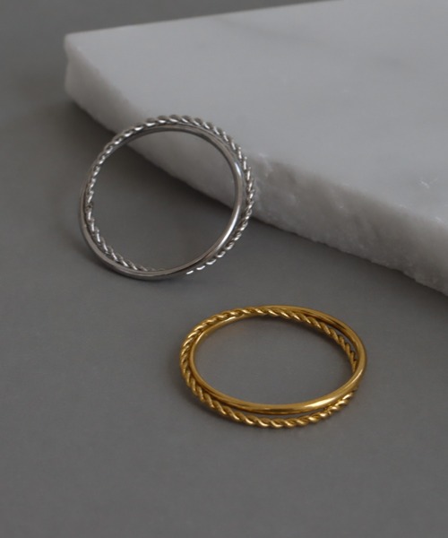 abaskdesign(アバスクデザイン)の「金属アレルギー対応 ツイストプレーン重ね風リング(リング・レディース・ゴールド/シルバー・16号/14号/12号/FREE/19号)」の13枚目の写真