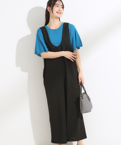 SHOO・LA・RUE（シューラルー）の「【前後2WAY/洗える】さらっと着られるサロペット（サロペット/オーバーオール・レディース・ネイビー/ダークブラウン/ブラック・04/03/02/01）」の2枚目の写真