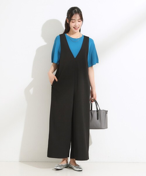 SHOO・LA・RUE（シューラルー）の「【前後2WAY/洗える】さらっと着られるサロペット（サロペット/オーバーオール・レディース・ネイビー/ダークブラウン/ブラック・04/03/02/01）」の14枚目の写真