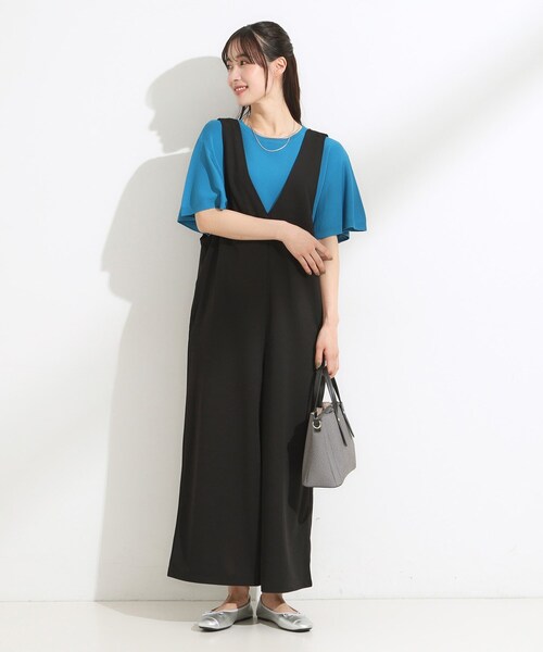 SHOO・LA・RUE（シューラルー）の「【前後2WAY/洗える】さらっと着られるサロペット（サロペット/オーバーオール・レディース・ネイビー/ダークブラウン/ブラック・04/03/02/01）」の15枚目の写真