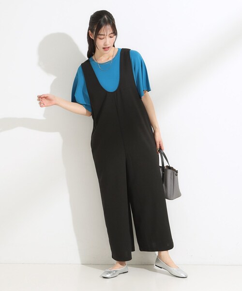 SHOO・LA・RUE（シューラルー）の「【前後2WAY/洗える】さらっと着られるサロペット（サロペット/オーバーオール・レディース・ネイビー/ダークブラウン/ブラック・04/03/02/01）」の18枚目の写真