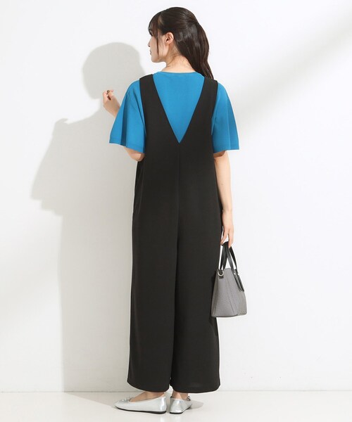 SHOO・LA・RUE（シューラルー）の「【前後2WAY/洗える】さらっと着られるサロペット（サロペット/オーバーオール・レディース・ネイビー/ダークブラウン/ブラック・04/03/02/01）」の19枚目の写真