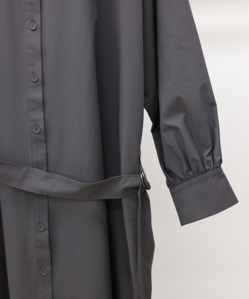 DRAW(ドロー)の「DRAW(ドロー) / ロング シャツ ワンピース(シャツワンピース・レディース・ブラック/カーキ/グレー・MEDIUM/LARGE)」の4枚目の写真