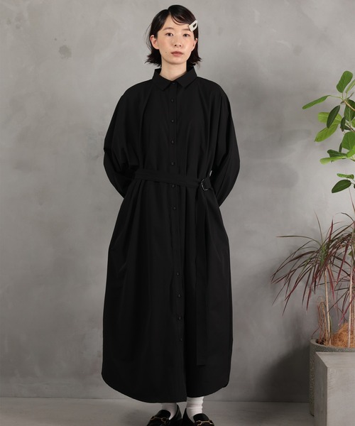 DRAW(ドロー)の「DRAW(ドロー) / ロング シャツ ワンピース(シャツワンピース・レディース・ブラック/カーキ/グレー・MEDIUM/LARGE)」の15枚目の写真