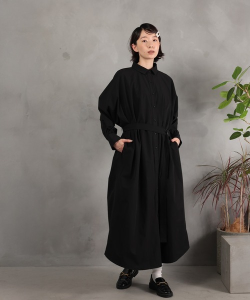 DRAW(ドロー)の「DRAW(ドロー) / ロング シャツ ワンピース(シャツワンピース・レディース・ブラック/カーキ/グレー・MEDIUM/LARGE)」の16枚目の写真