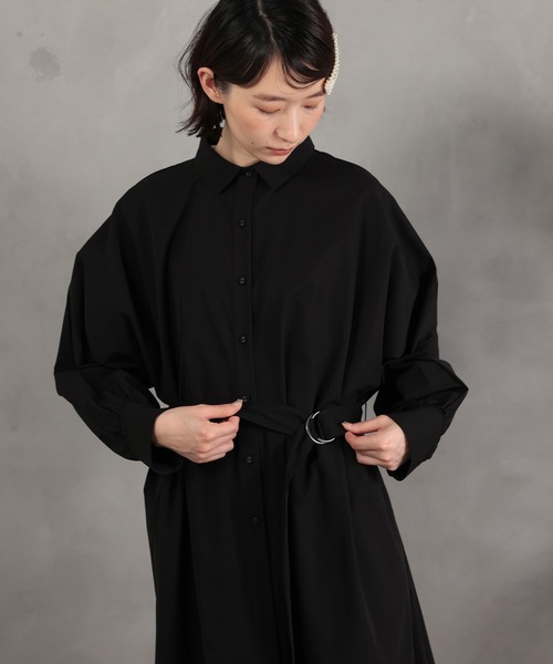 DRAW(ドロー)の「DRAW(ドロー) / ロング シャツ ワンピース(シャツワンピース・レディース・ブラック/カーキ/グレー・MEDIUM/LARGE)」の18枚目の写真
