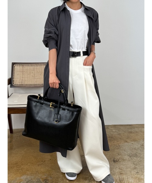 DRAW(ドロー)の「DRAW(ドロー) / ロング シャツ ワンピース(シャツワンピース・レディース・ブラック/カーキ/グレー・MEDIUM/LARGE)」の19枚目の写真