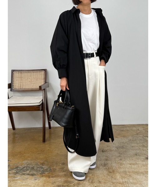 DRAW(ドロー)の「DRAW(ドロー) / ロング シャツ ワンピース(シャツワンピース・レディース・ブラック/カーキ/グレー・MEDIUM/LARGE)」の20枚目の写真