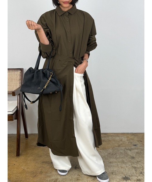 DRAW(ドロー)の「DRAW(ドロー) / ロング シャツ ワンピース(シャツワンピース・レディース・ブラック/カーキ/グレー・MEDIUM/LARGE)」の14枚目の写真