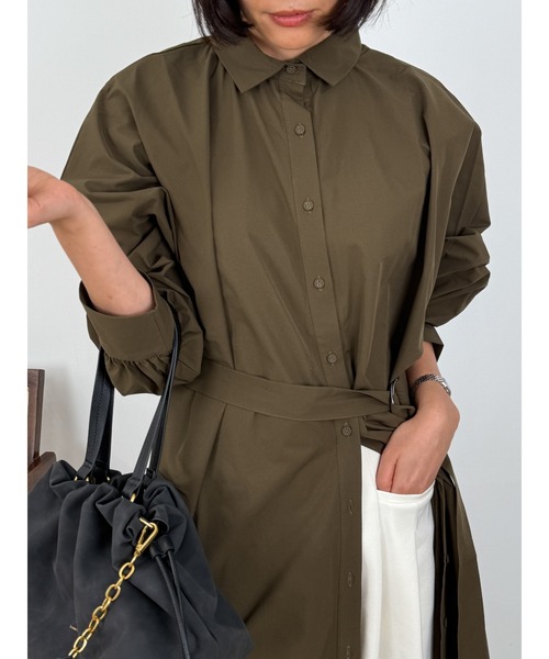 DRAW(ドロー)の「DRAW(ドロー) / ロング シャツ ワンピース(シャツワンピース・レディース・ブラック/カーキ/グレー・MEDIUM/LARGE)」の8枚目の写真