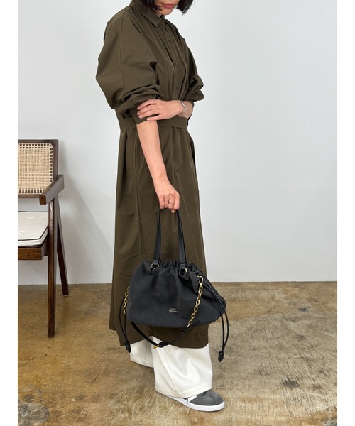 DRAW(ドロー)の「DRAW(ドロー) / ロング シャツ ワンピース(シャツワンピース・レディース・ブラック/カーキ/グレー・MEDIUM/LARGE)」の10枚目の写真