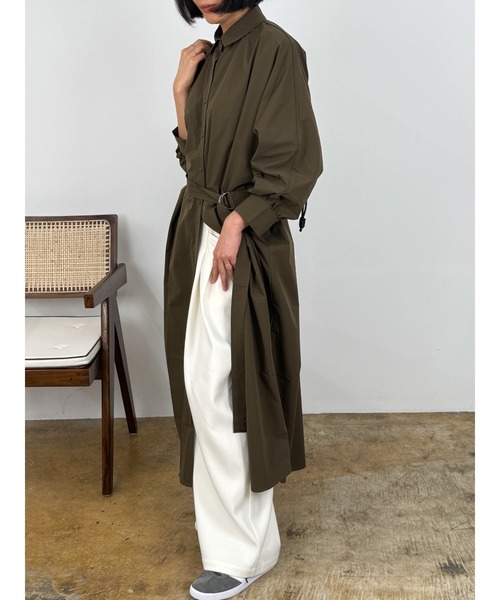 DRAW(ドロー)の「DRAW(ドロー) / ロング シャツ ワンピース(シャツワンピース・レディース・ブラック/カーキ/グレー・MEDIUM/LARGE)」の12枚目の写真