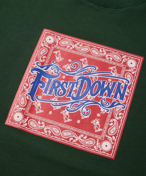 FIRST DOWN（ファーストダウン）の「プリント クルー スウェット（スウェット・メンズ・グリーン/チャコール/グレー・L/M/XL）」の5枚目の写真