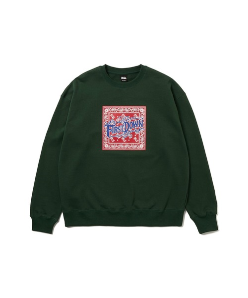 FIRST DOWN（ファーストダウン）の「プリント クルー スウェット（スウェット・メンズ・グリーン/チャコール/グレー・L/M/XL）」の21枚目の写真