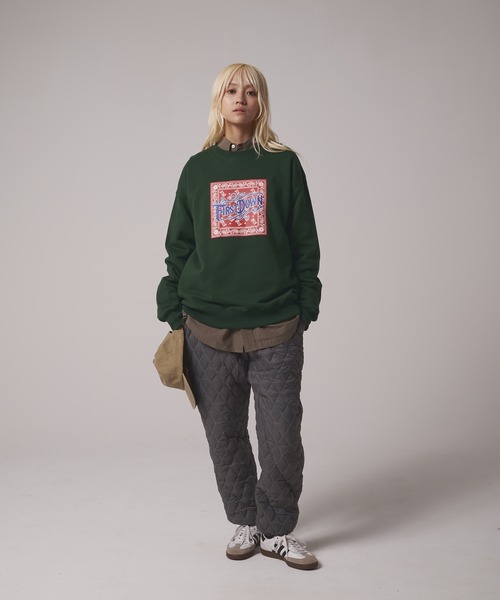 FIRST DOWN（ファーストダウン）の「プリント クルー スウェット（スウェット・メンズ・グリーン/チャコール/グレー・L/M/XL）」の17枚目の写真