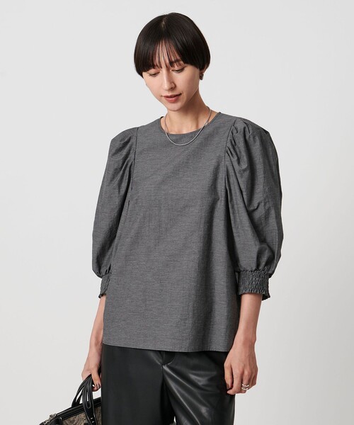 新品未使用　ユナイテッドアローズ　ネイビー パフスリーブ シャツ UNITED ARROWS（ユナイテッドアローズ）の「P パフスリーブ