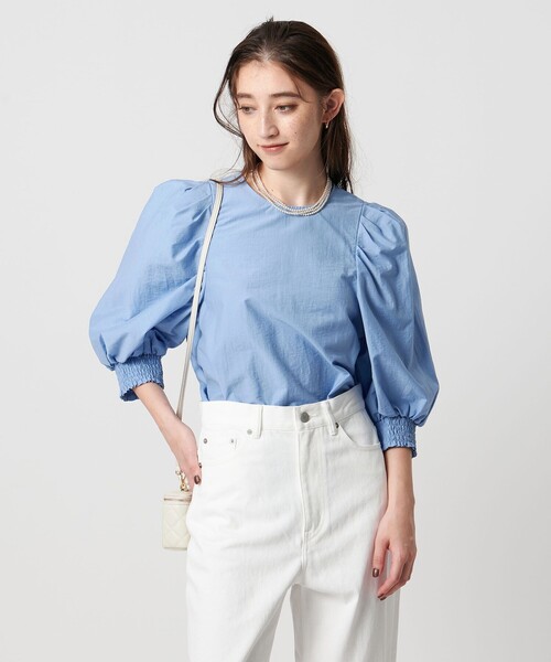 新品未使用　ユナイテッドアローズ　ネイビー パフスリーブ シャツ UNITED ARROWS（ユナイテッドアローズ）の「P パフスリーブ