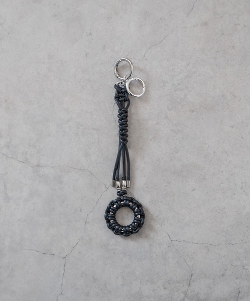 SENTI LEATHER BRAID CIRCLE KEYSTRAP レザー編み込みキーストラップ