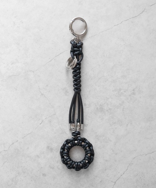 SENTI LEATHER BRAID CIRCLE KEYSTRAP レザー編み込みキーストラップ