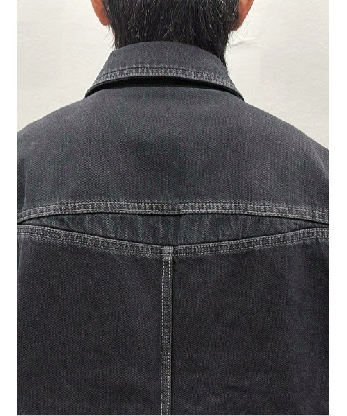 BLR/ビーエルアール/Dyed Curved Line Denim Trucker Jacket