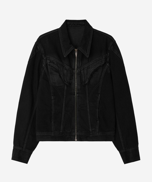 BLR/ビーエルアール/Dyed Curved Line Denim Trucker Jacket