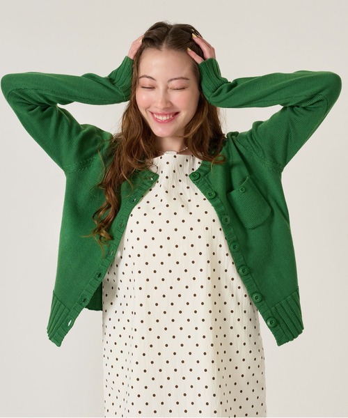 TINA:JOJUN(ティーナジョジュン)の「ポケット付き アンチピリング カーディガン TINA:JOJUN(カーディガン/ボレロ・レディース・レッド/グリーン/キャメル/ブラック・M)」の11枚目の写真