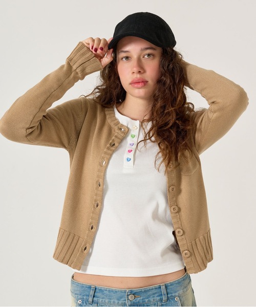 TINA:JOJUN(ティーナジョジュン)の「ポケット付き アンチピリング カーディガン TINA:JOJUN(カーディガン/ボレロ・レディース・レッド/グリーン/キャメル/ブラック・M)」の16枚目の写真
