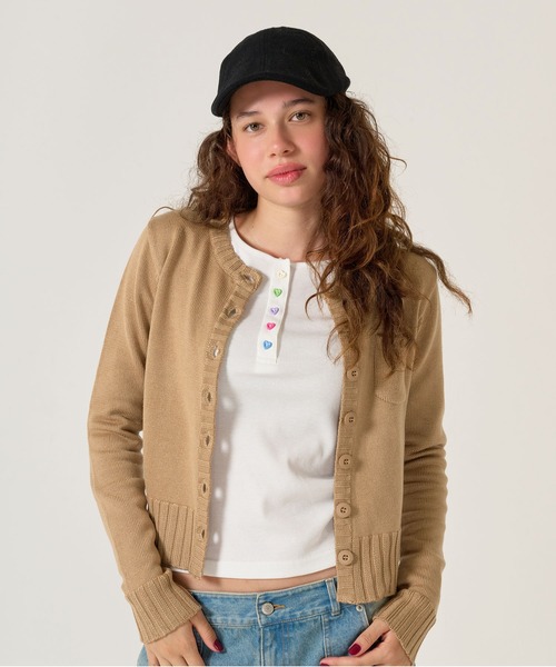 TINA:JOJUN(ティーナジョジュン)の「ポケット付き アンチピリング カーディガン TINA:JOJUN(カーディガン/ボレロ・レディース・レッド/グリーン/キャメル/ブラック・M)」の17枚目の写真
