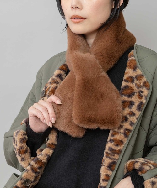 セール】フェイクファーショートマフラー（マフラー）｜Munich（ミュー