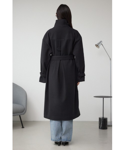 AZUL by moussy(アズールバイマウジー)の「B-HEAT スタンドカラージップロングコート(ステンカラーコート・レディース・杢グレー/ブラック・SMALL/MEDIUM)」の8枚目の写真