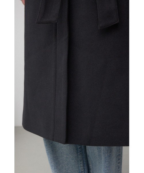 AZUL by moussy(アズールバイマウジー)の「B-HEAT スタンドカラージップロングコート(ステンカラーコート・レディース・杢グレー/ブラック・SMALL/MEDIUM)」の15枚目の写真
