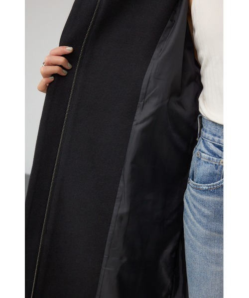 AZUL by moussy(アズールバイマウジー)の「B-HEAT スタンドカラージップロングコート(ステンカラーコート・レディース・杢グレー/ブラック・SMALL/MEDIUM)」の17枚目の写真