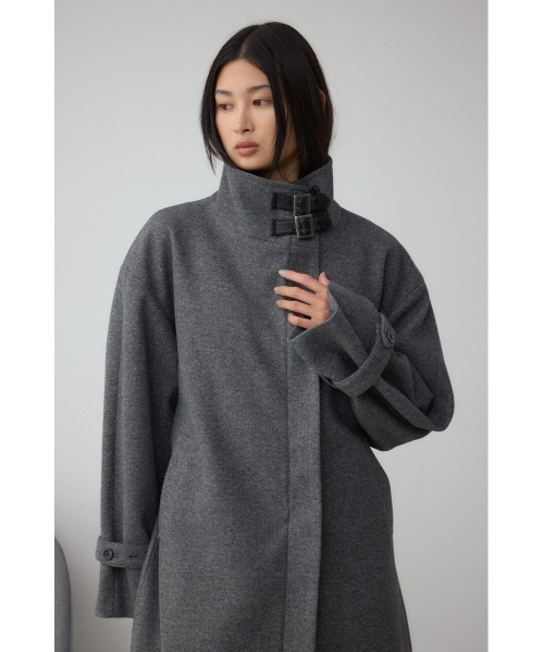 AZUL by moussy(アズールバイマウジー)の「B-HEAT スタンドカラージップロングコート(ステンカラーコート・レディース・杢グレー/ブラック・SMALL/MEDIUM)」の18枚目の写真